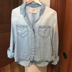 Denim tencel button down