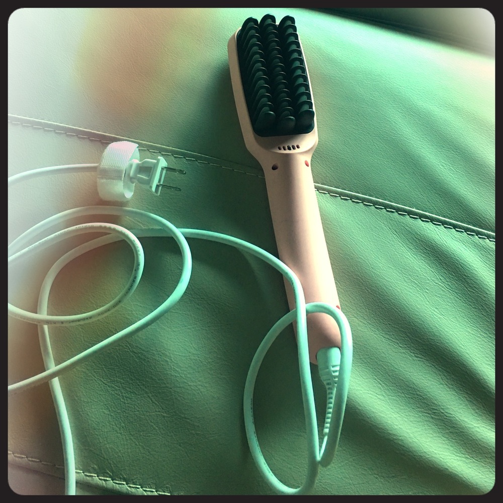 Hair brush straightener