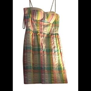 Seersucker bustier dress