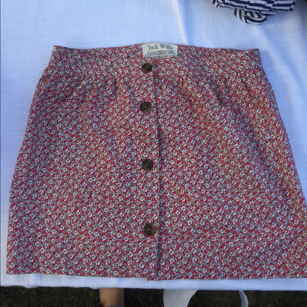 Jack wills floral button up skirt