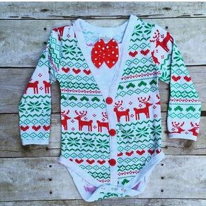 NWOT Baby Christmas Onesie with bow tie