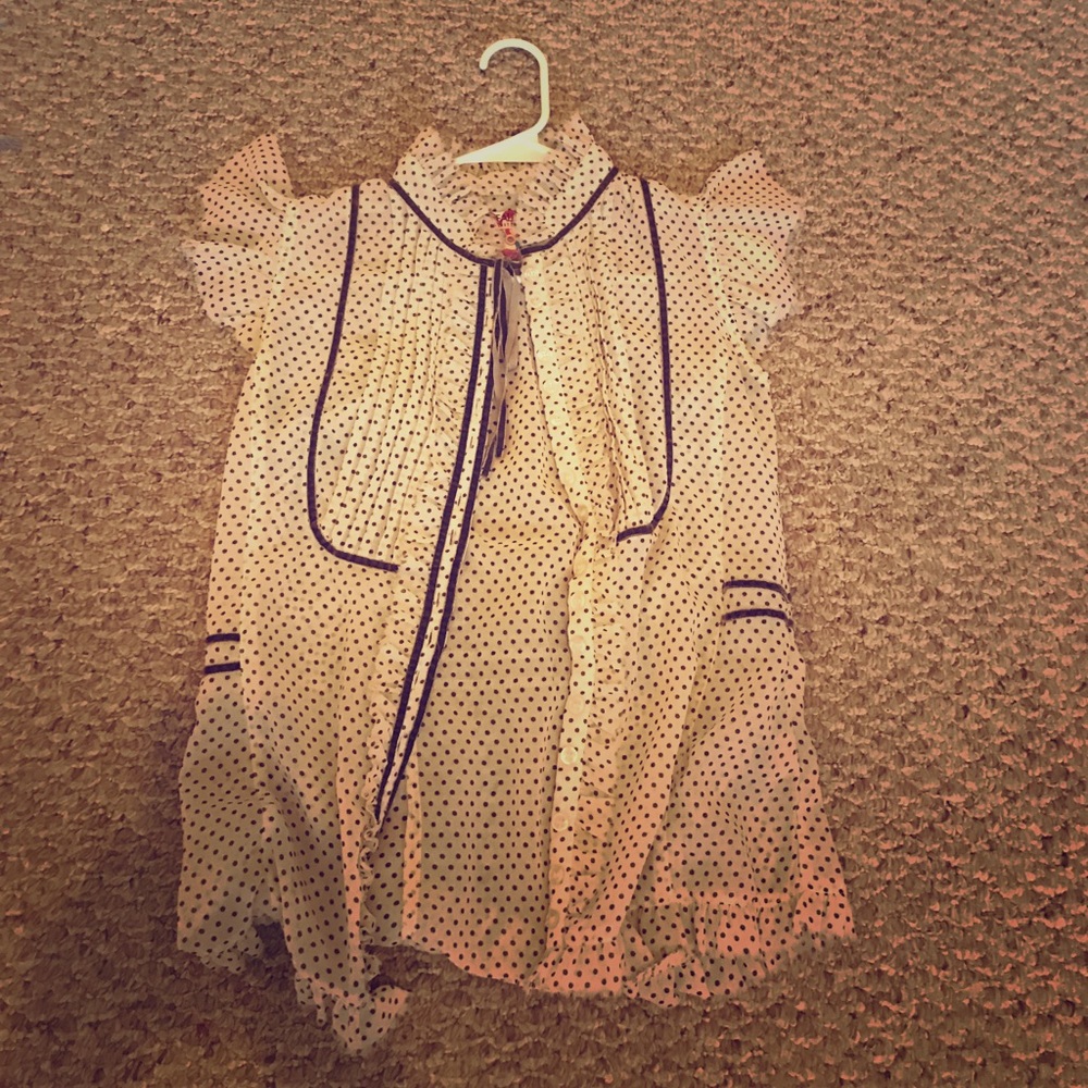 Beige brown polka dotted coverup