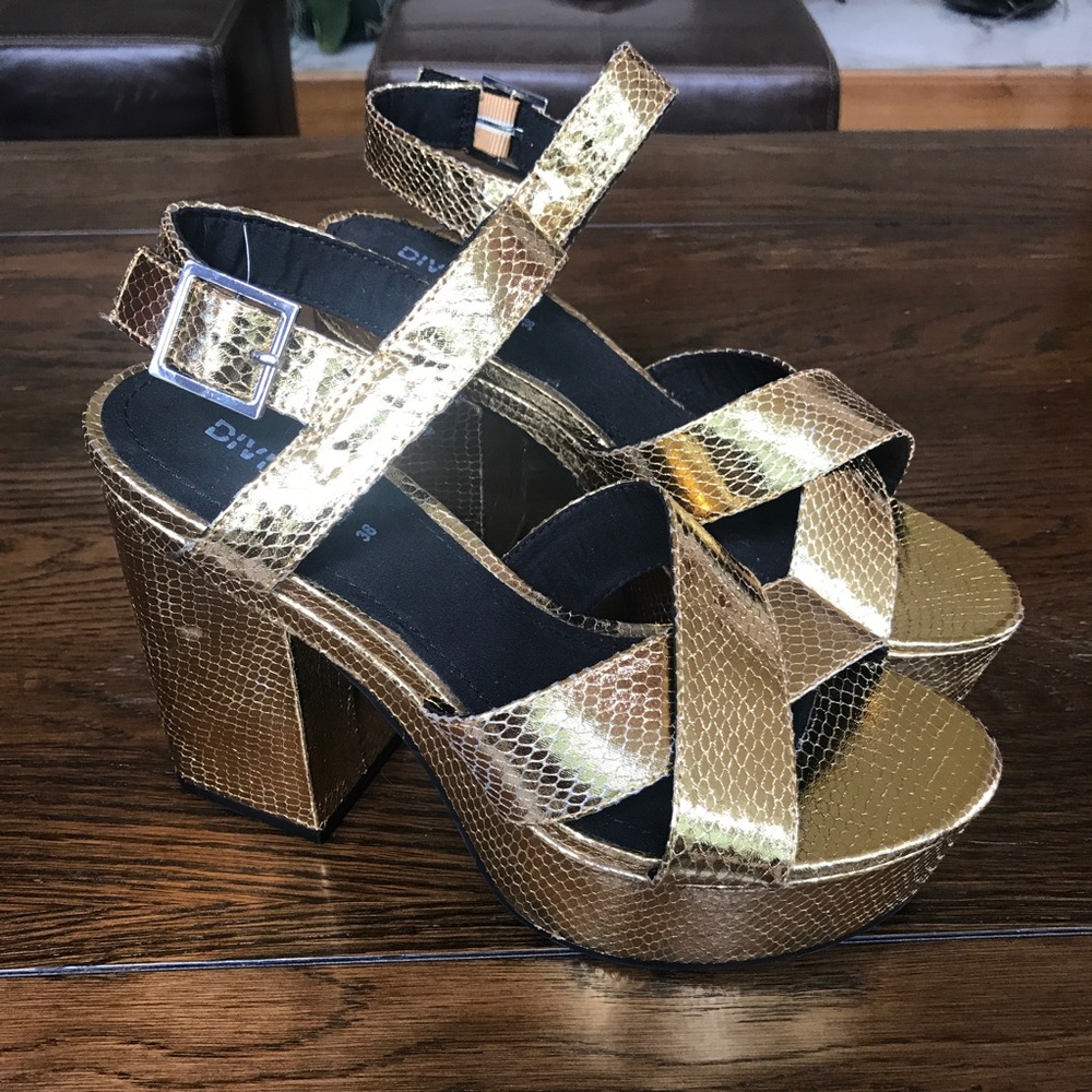 Gold Platform Heels