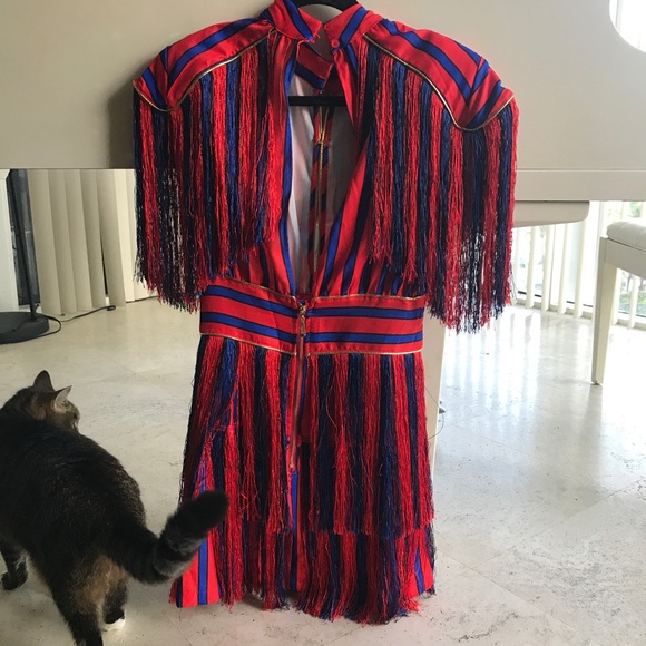 Red and blue dress - Picture 3 of 7