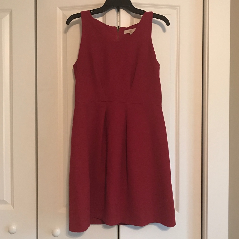 Red sleeveless LOFT dress