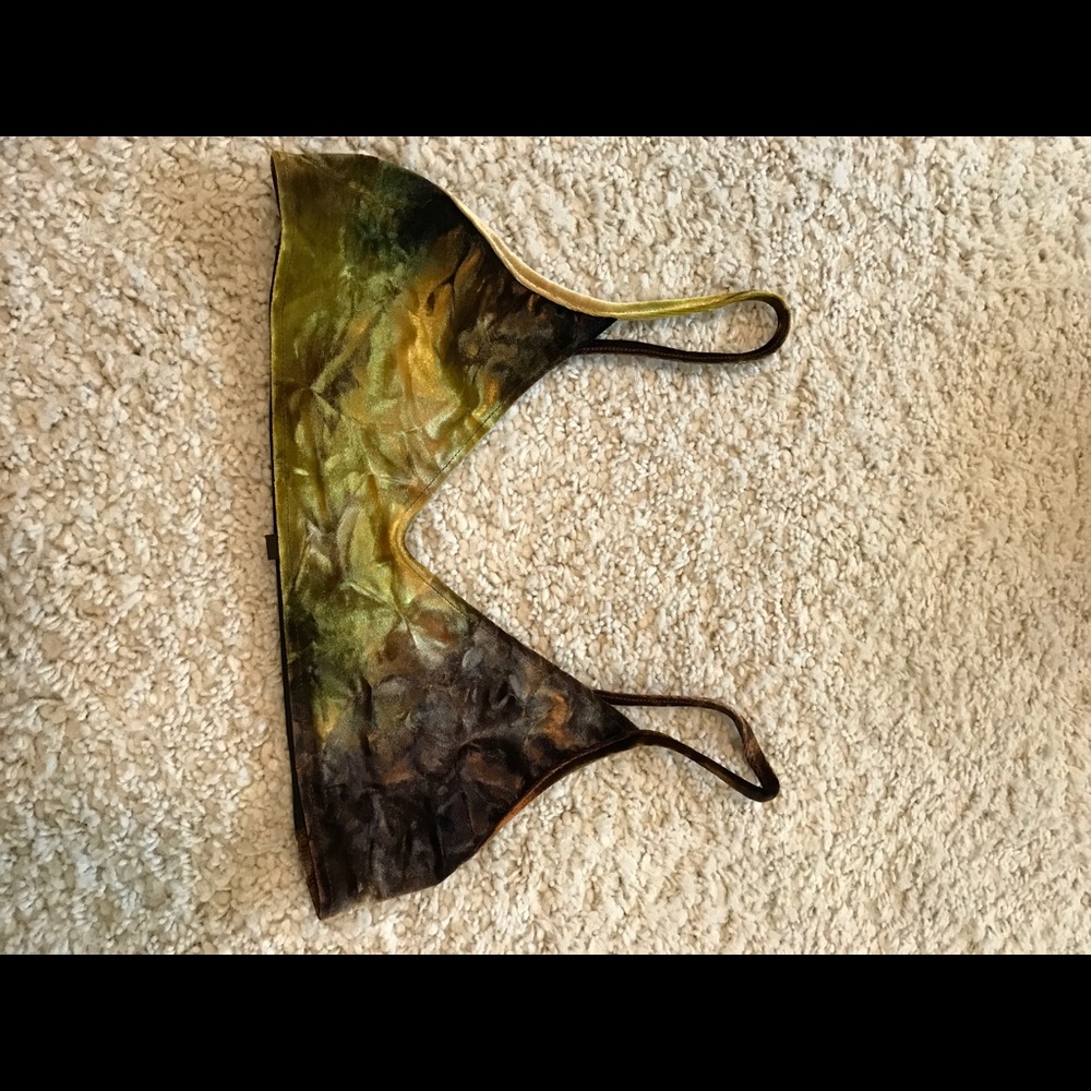 Yellow and brown velvet bandeau