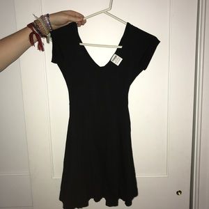 Black cross back skater style dress