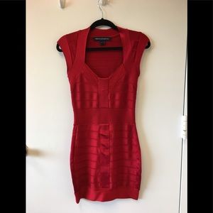 French Connection Red Bandage Dress