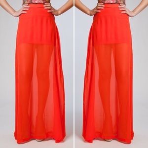 Sheer maxi skirt