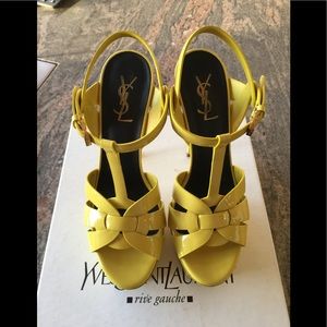 Authentic YSL tribute heels in yellow patent, sz38