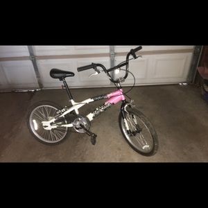 Black and pink Mongoose bike