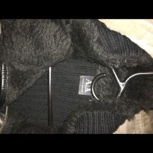 Black leather jacket by Armani Exchange