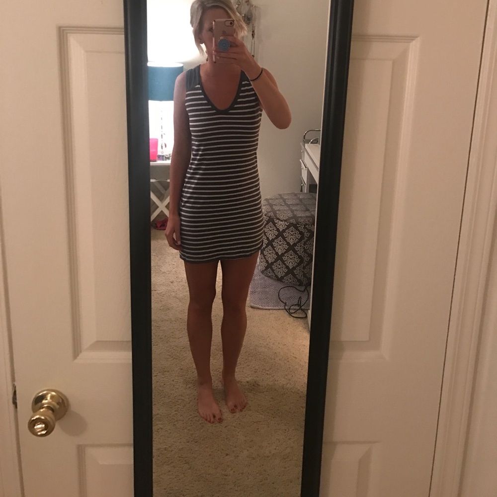 Banana republic grey stripped dress