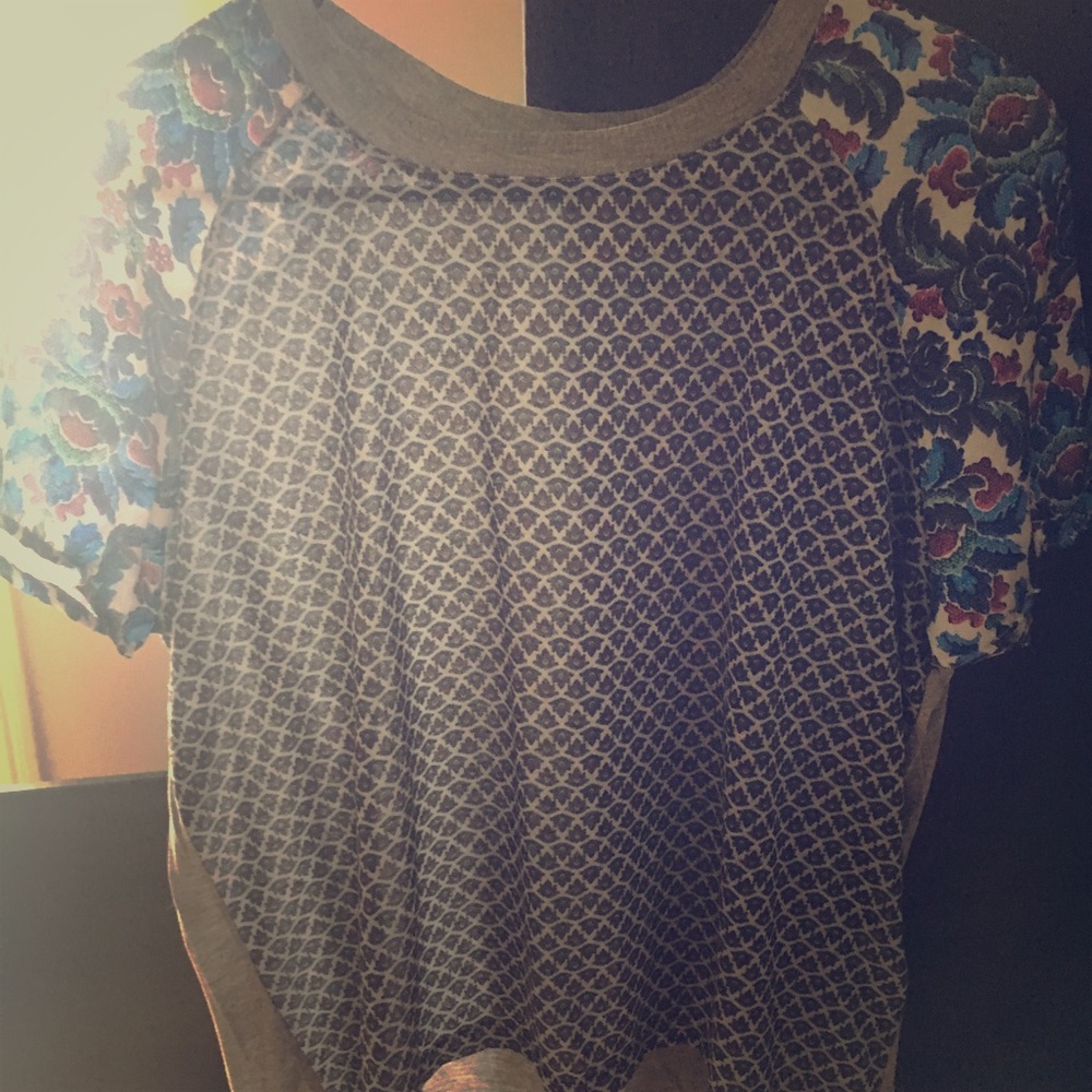 Zara Trafaluc Blue Paisley Top