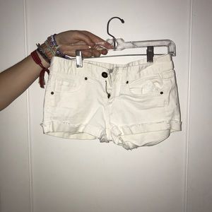 White denim shorts
