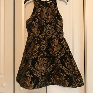 Black and gold cocktail dress