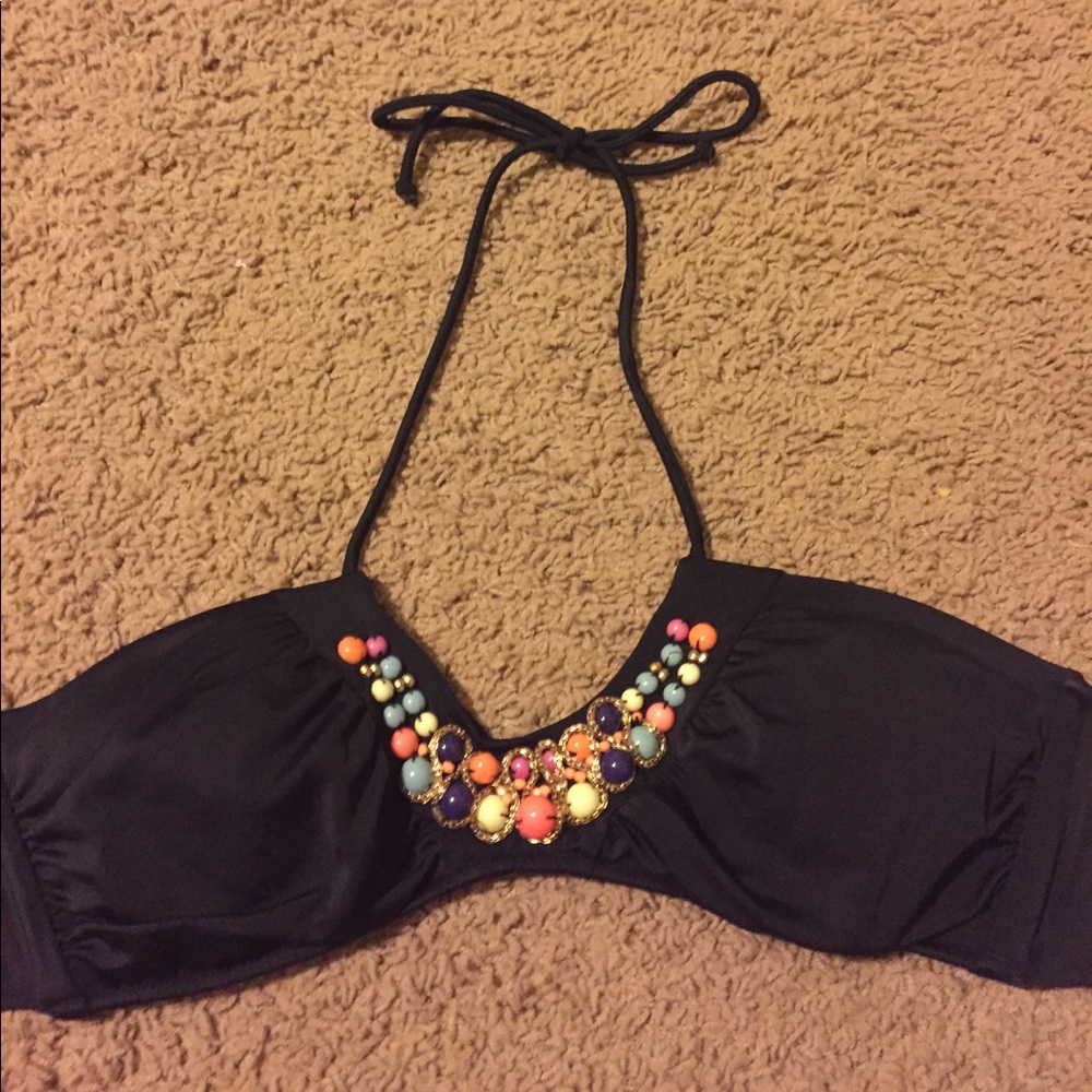 VICTOTIA'S SECRET BLACK BIKINI HALTER TOP