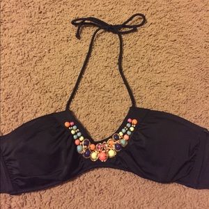 VICTOTIA'S SECRET BLACK BIKINI HALTER TOP