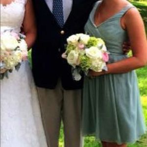 J crew chiffon mint bridesmaids dress