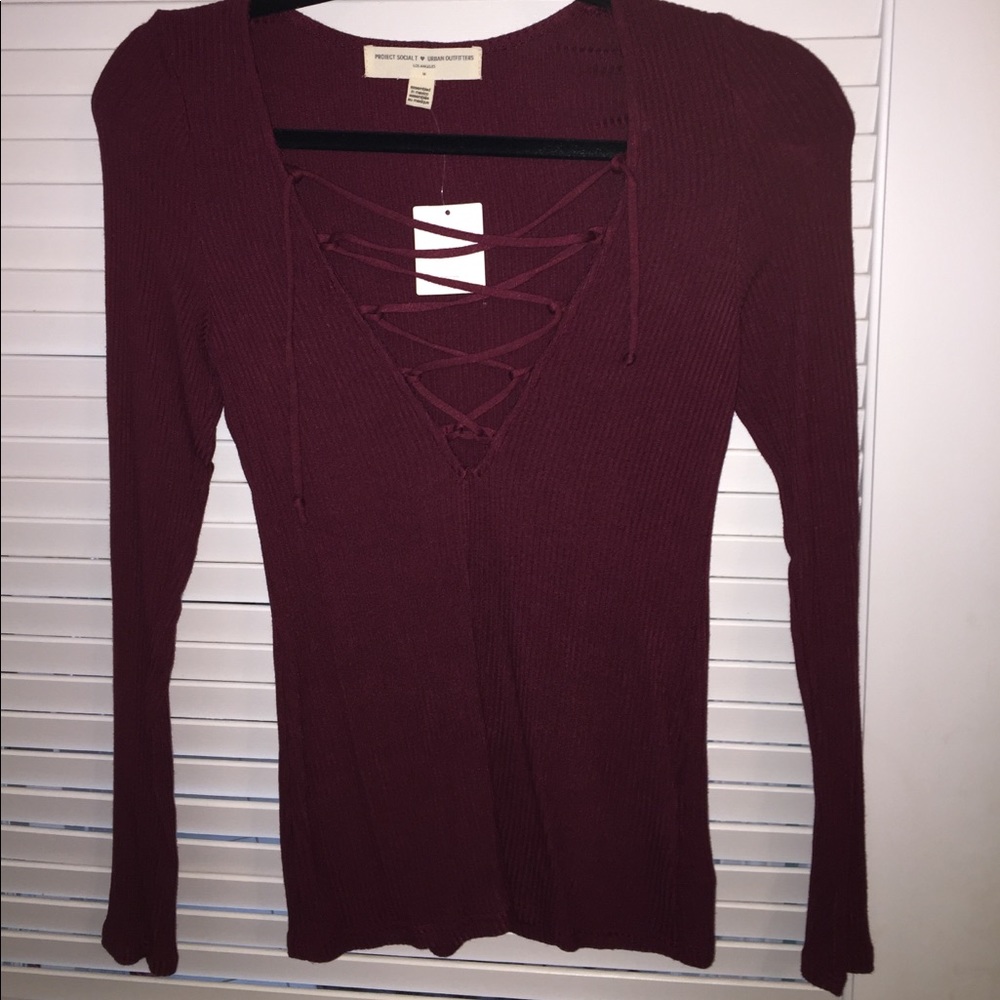 Lace Up Long Sleeve Shirt