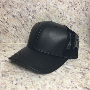 Faux Leather Black Cap: Never Worn!