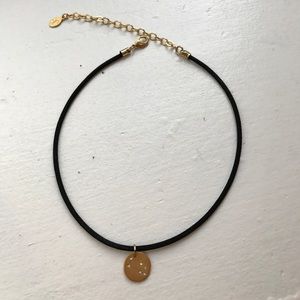 Black Suede cord choker with Taurus talisman