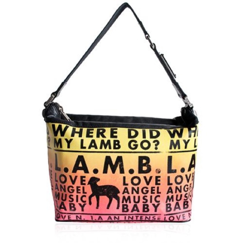 L.a.m.b. Dayglo sunrise shoulder handbag