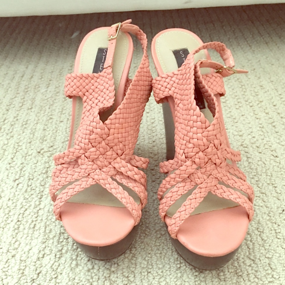 Pink Braided Strappy Steve Madden Wedges