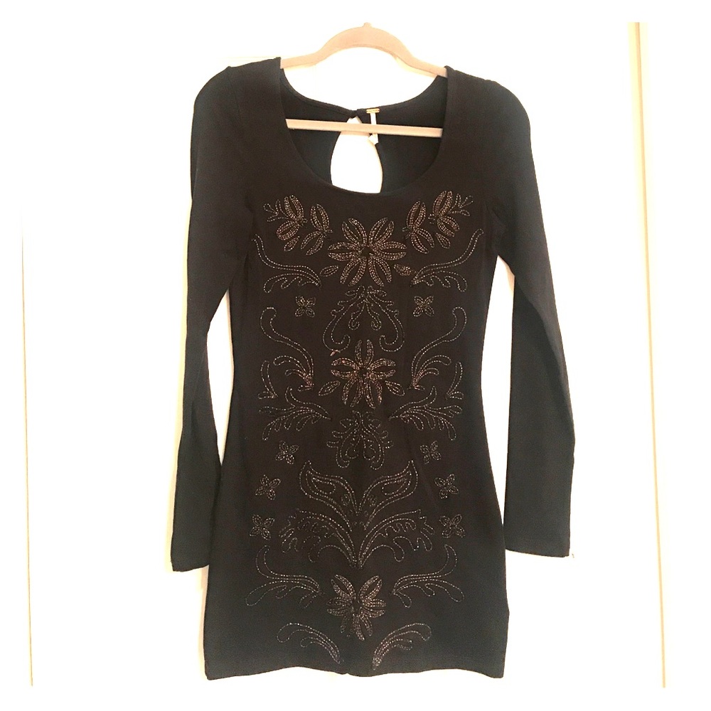 Free People Body Con embroidered dress