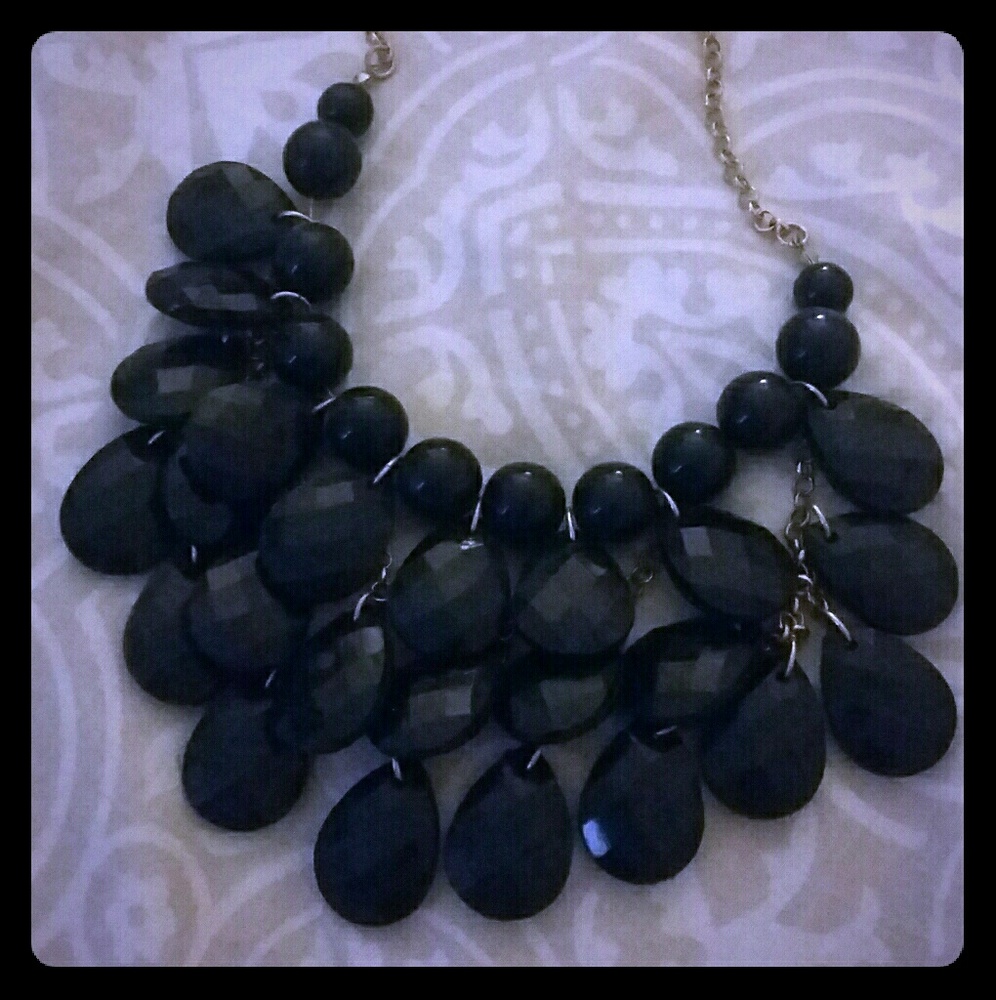 Black bib necklace