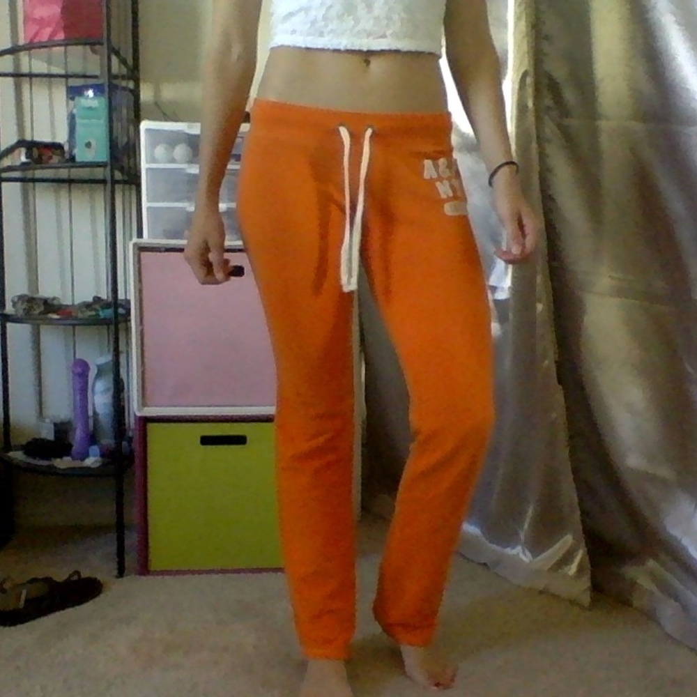 Abercrombie & Fitch Orange Skinny Fit Sweatpants