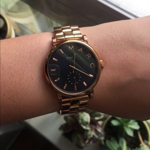 Marc Jacobs Watch,Rose gold with a navy blue face.