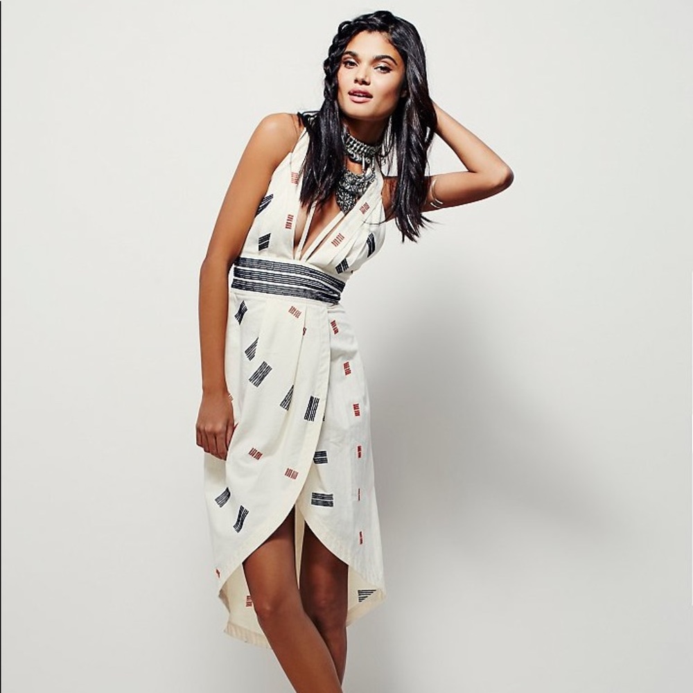 Free People New Romantic Line cream strappy dress