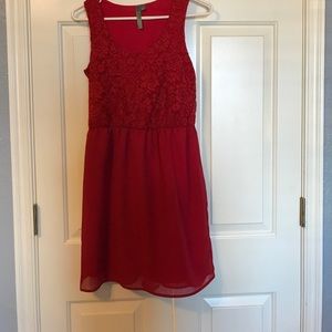 Red lace &a chiffon dress
