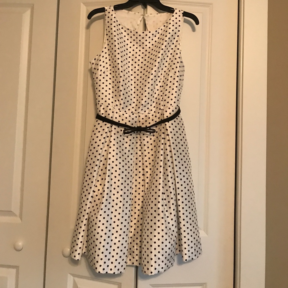 Black and white polka dot dress