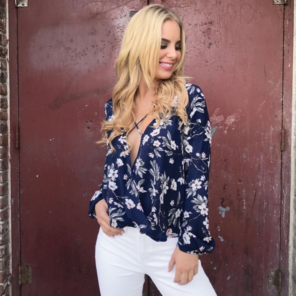 Dainty Hooligan Surplice Floral Shirt