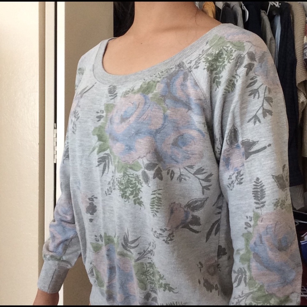 Gray floral sweatshirt