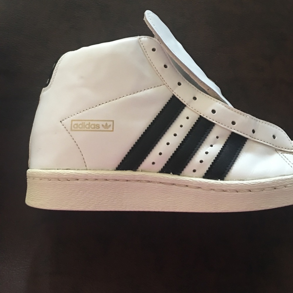 Adidas Superstar high top wedges