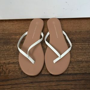White flip flops