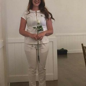 White Jannuu scrub top