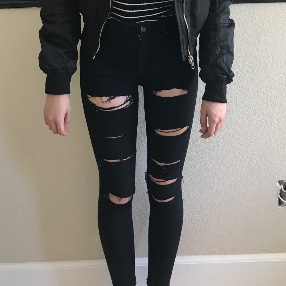 Topshop ripped jamie motor jeans