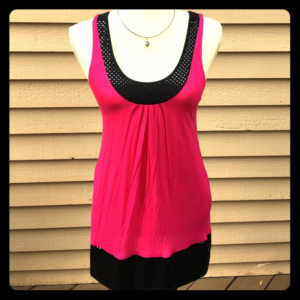 Pink and black Express cotton dress
