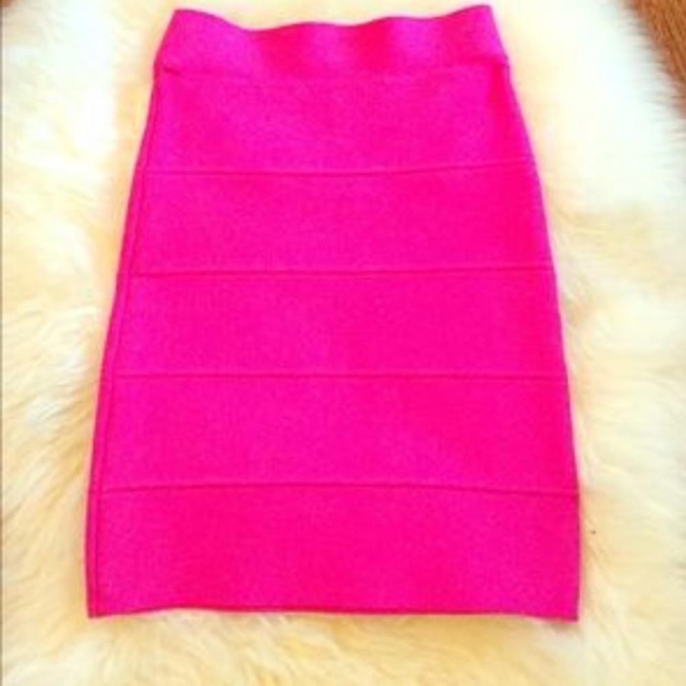 BCBG Hot Pink Bandage Skirt