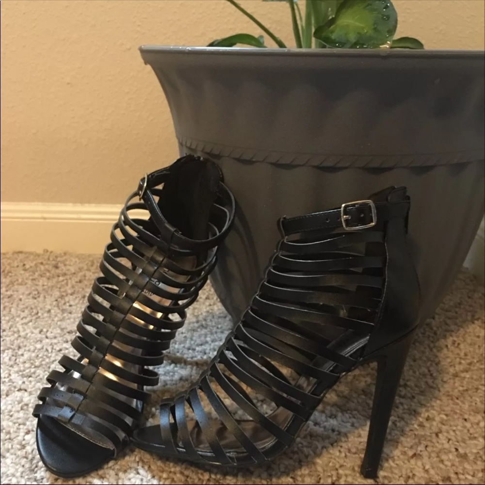 Black caged heels!