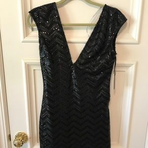 Lovers and Friends black beaded cocktail dress