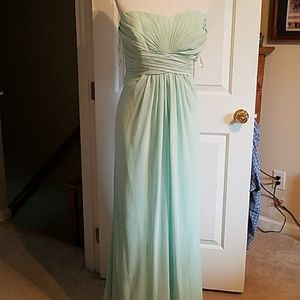 David's Bridal Mint Bridesmaids dress