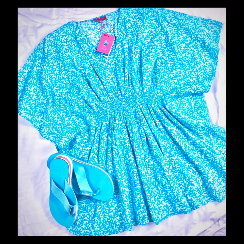 SOLD Lindsay Phillips turquoise bathing suit cover