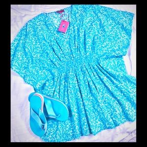 SOLD Lindsay Phillips turquoise bathing suit cover