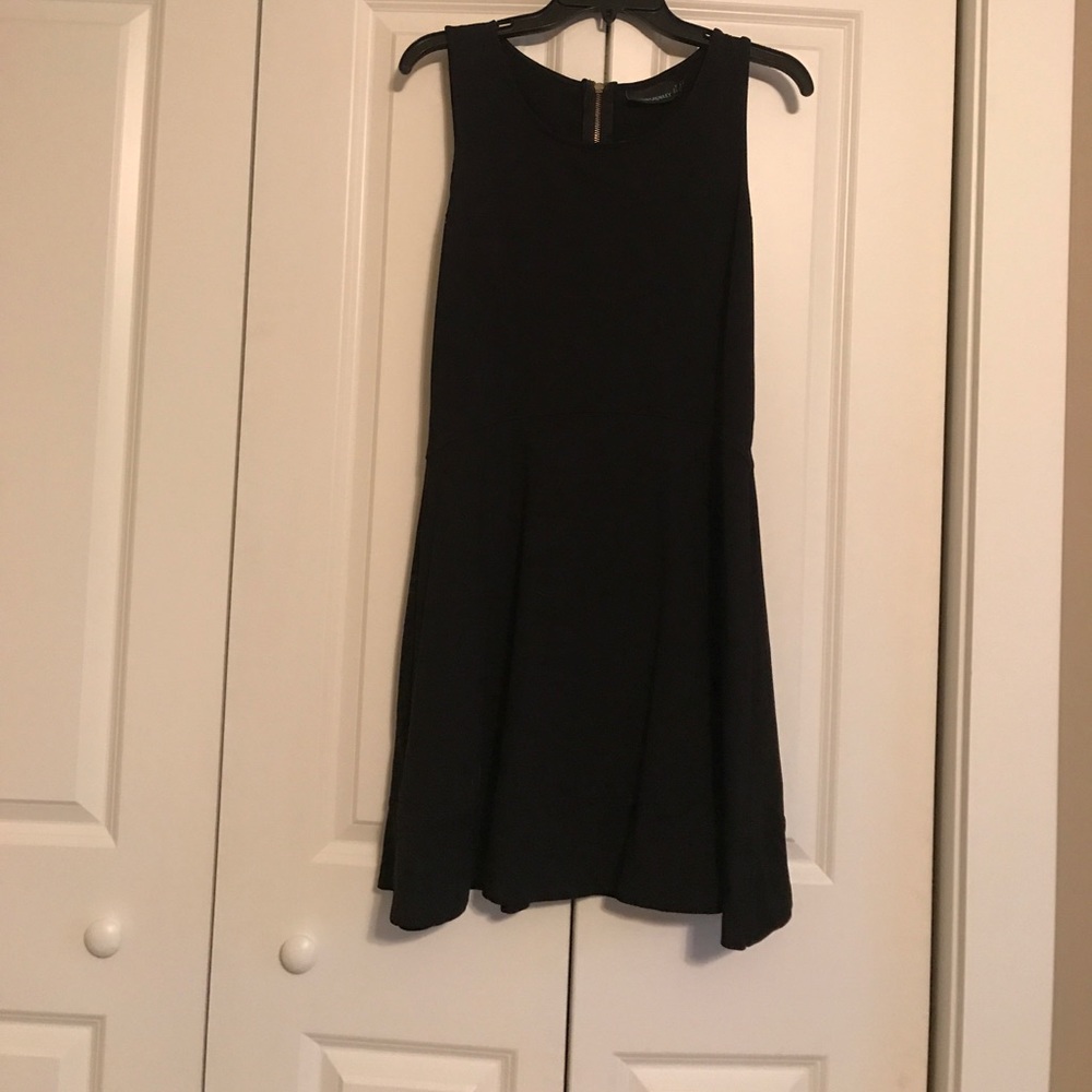 Black dress with gold zipper