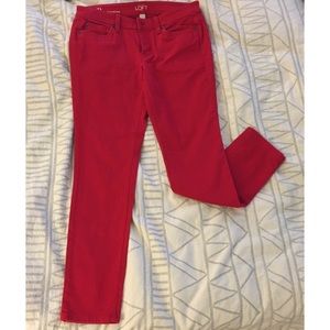 Ann Taylor LOFT 6p Red Skinny Jeans Red
